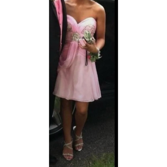 SOLD - DO NOT BUY y2k Tony Bowls le Gala Pink Beaded Fairy Prom Dress - sz 6 - Picture 8 of 14